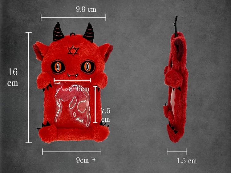 Black and White Grim Reaper Gothic Plush Card Holder