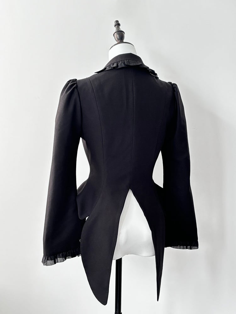 Black Gothic Lolita Butterfly Wings Shaped Hem Blazer