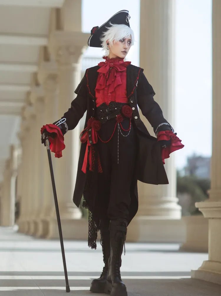 Belt Ouji Separate Lolita Black Pants Corset with Fashion