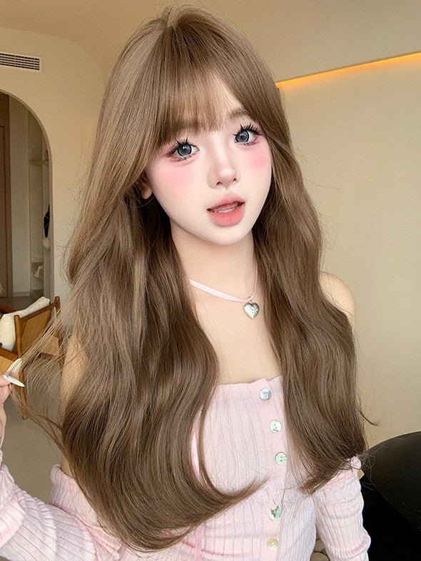 Length Wig Bnags Air Brown 62CM With Wavy