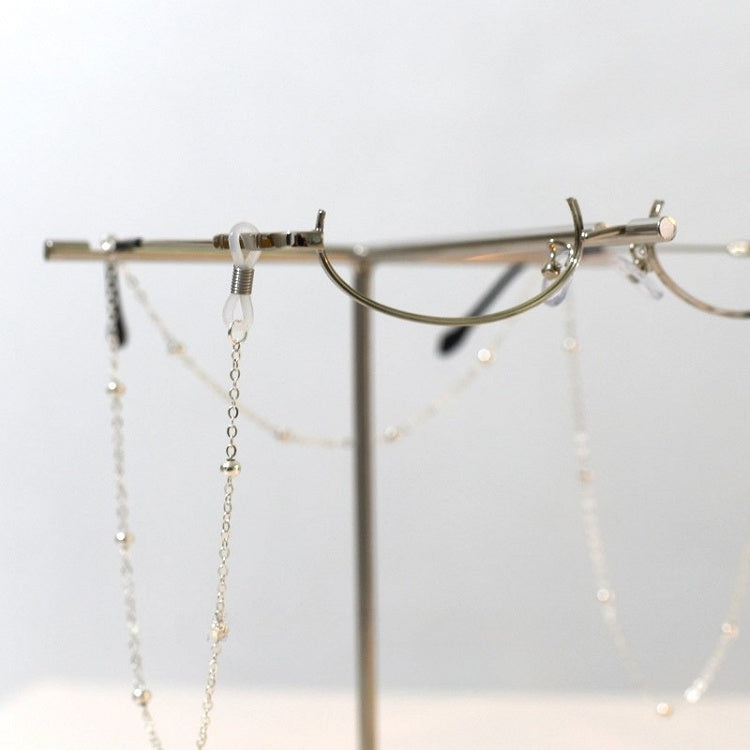 Cyberpunk Frame Eyeglasses Silver/Gold Charm Chain