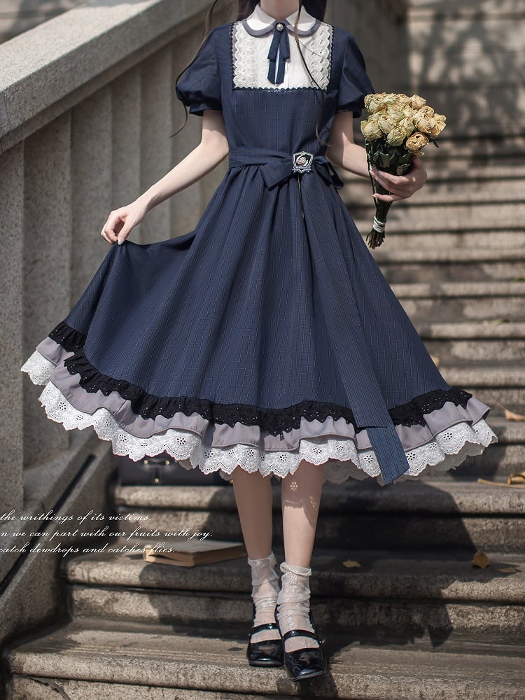 Delicate with Black Brooch Embroidery