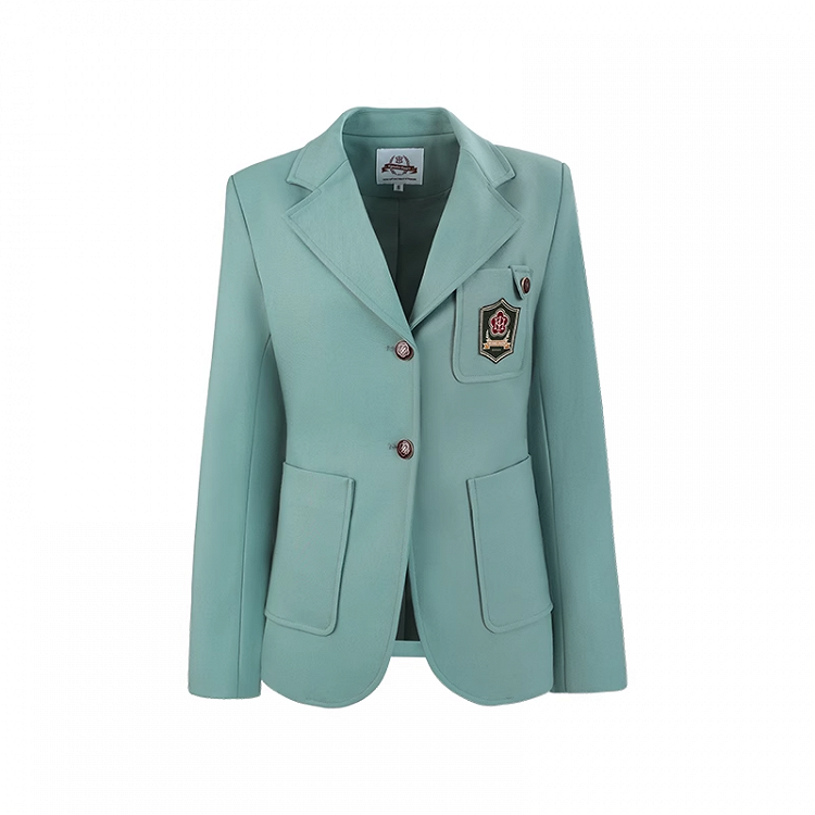 グリーンのノッチカラーのプレッピーJK制服ブレザー(ミント)