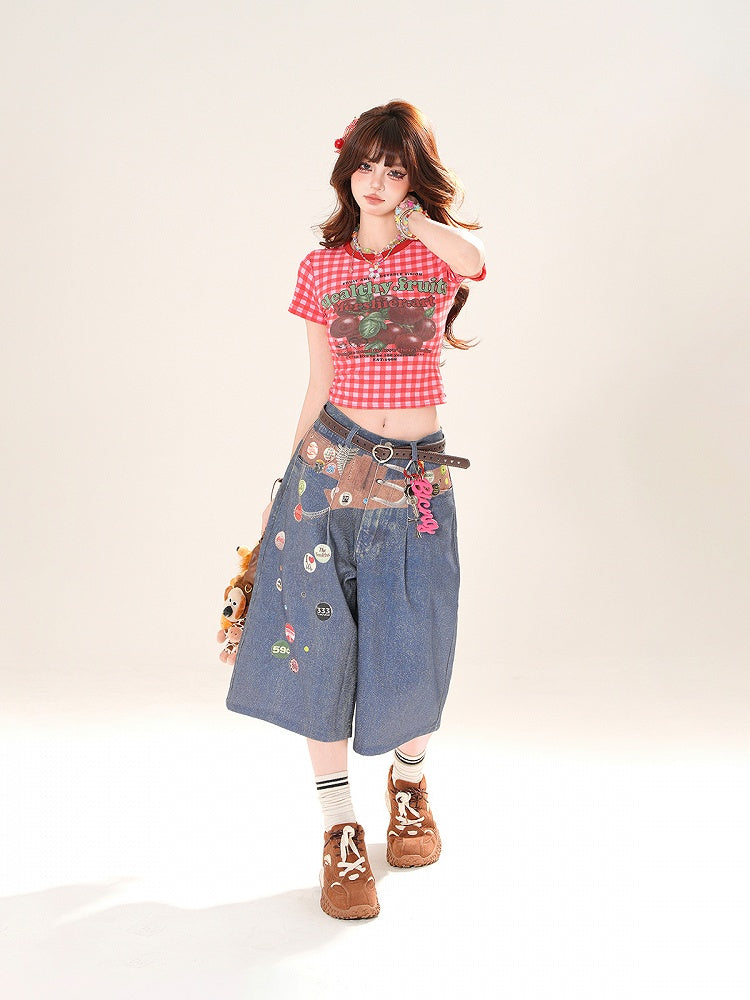 Blue Low Waist Straight-leg Jeans