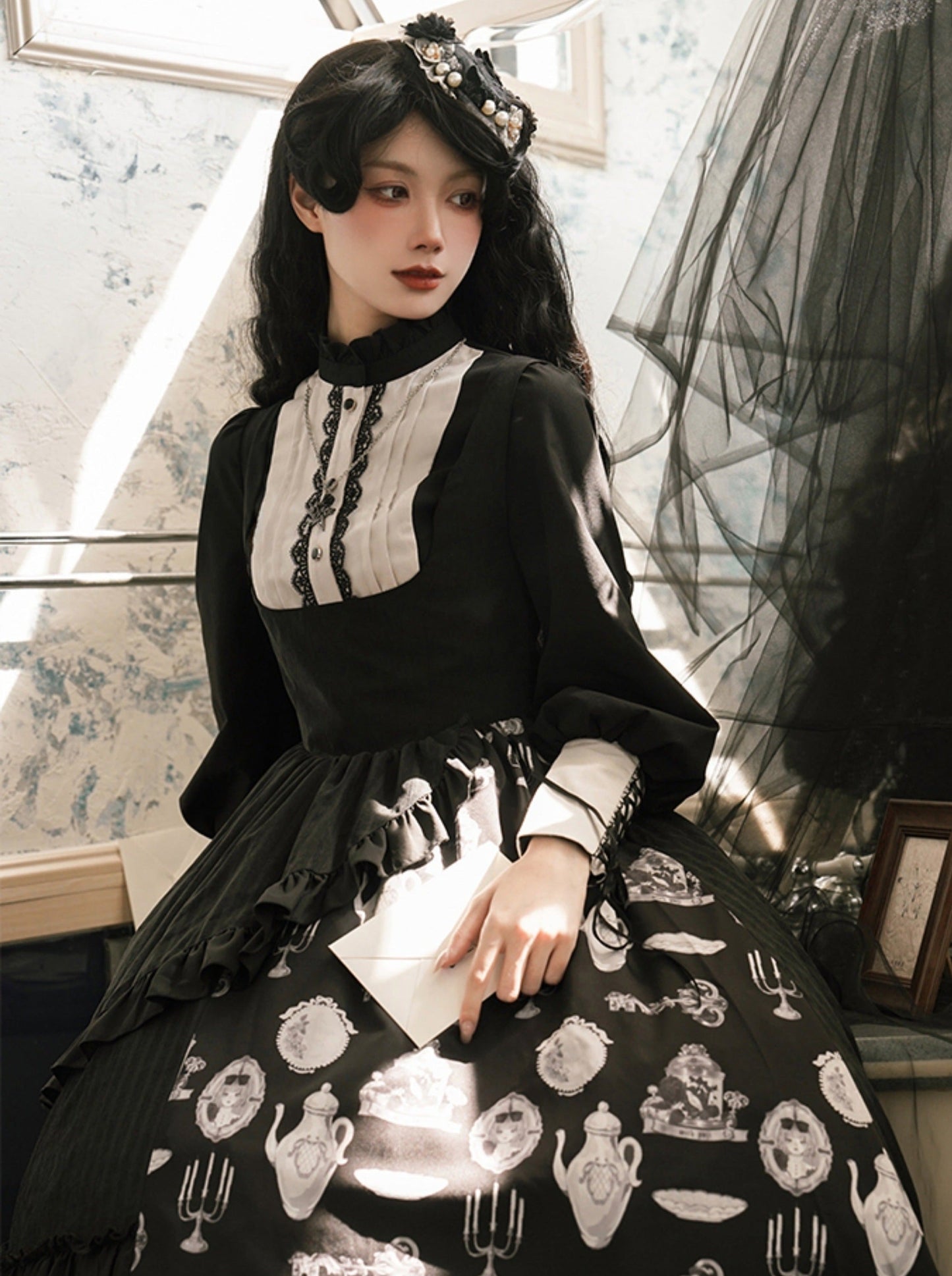 Suspender Skirt + Elegant Puzi Blouse Print Design Original With Kula