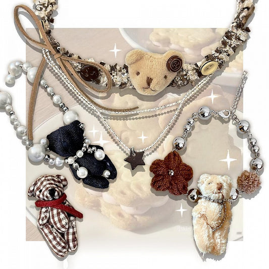 テディベアぬいぐるみネックレス/リング/ブレスレット