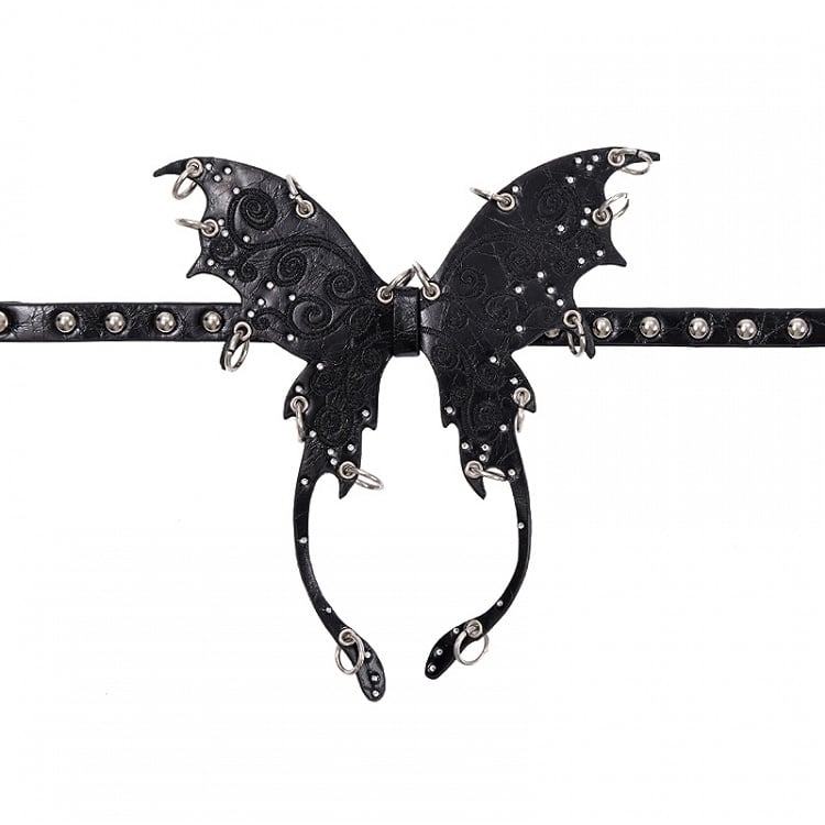 Punk Black/Silver Butterfly Choker