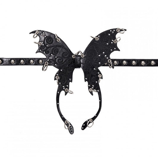 Punk Black/Silver Butterfly Choker