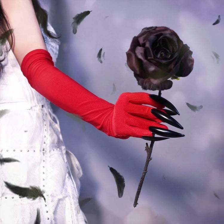 Rote Steampunk Gothic Handschuhe