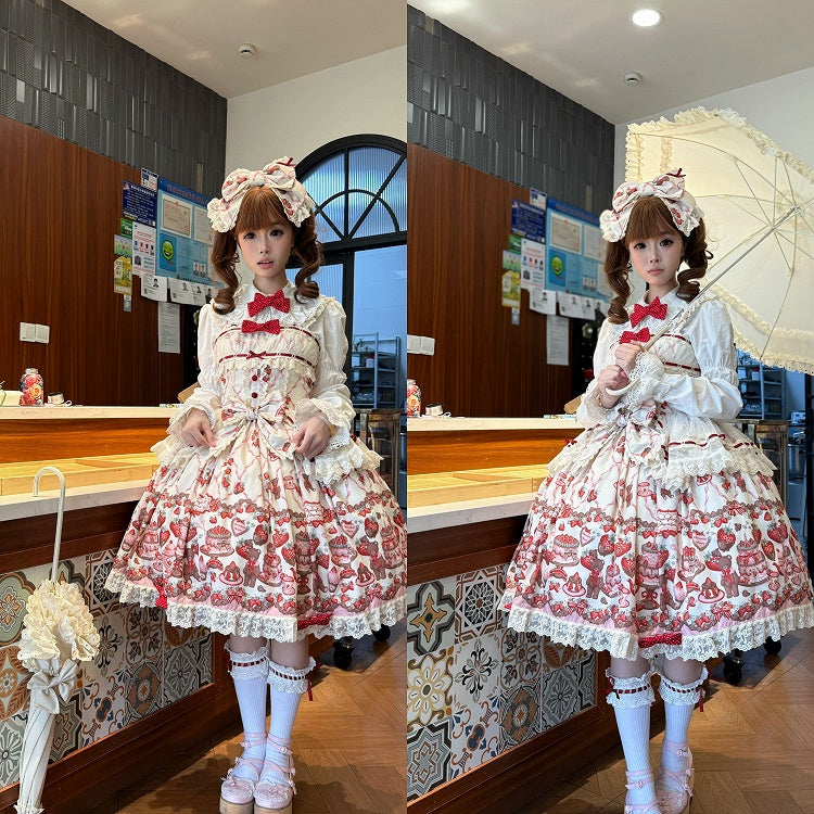 and Lolita Skirt Sweet Strawberry Jumper Teddy Print
