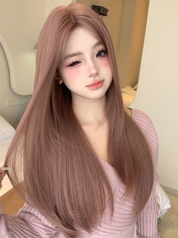Length 63CM Pink Straight Wig