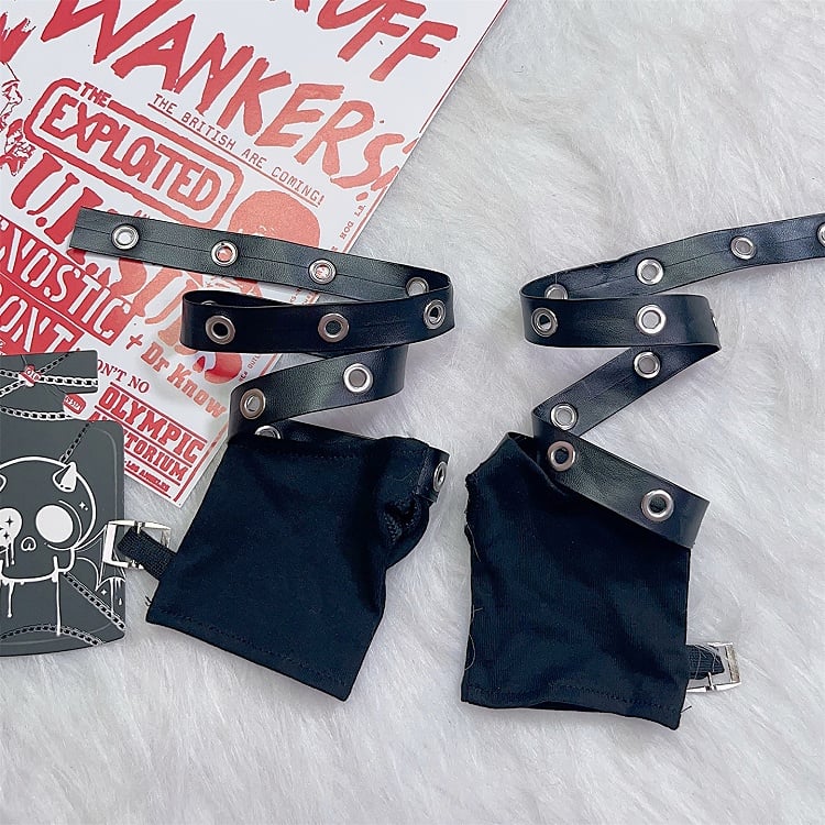 Fingerless Black Gloves Punk Rock