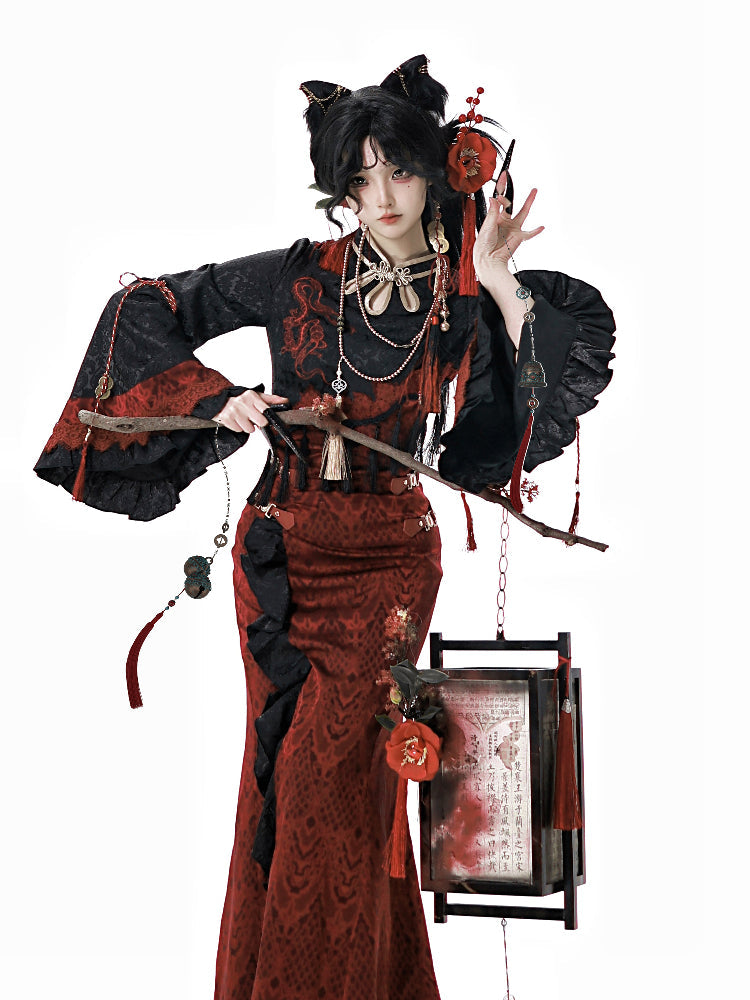 New Style Pre-order Spirit product China Jacket Snake Cape