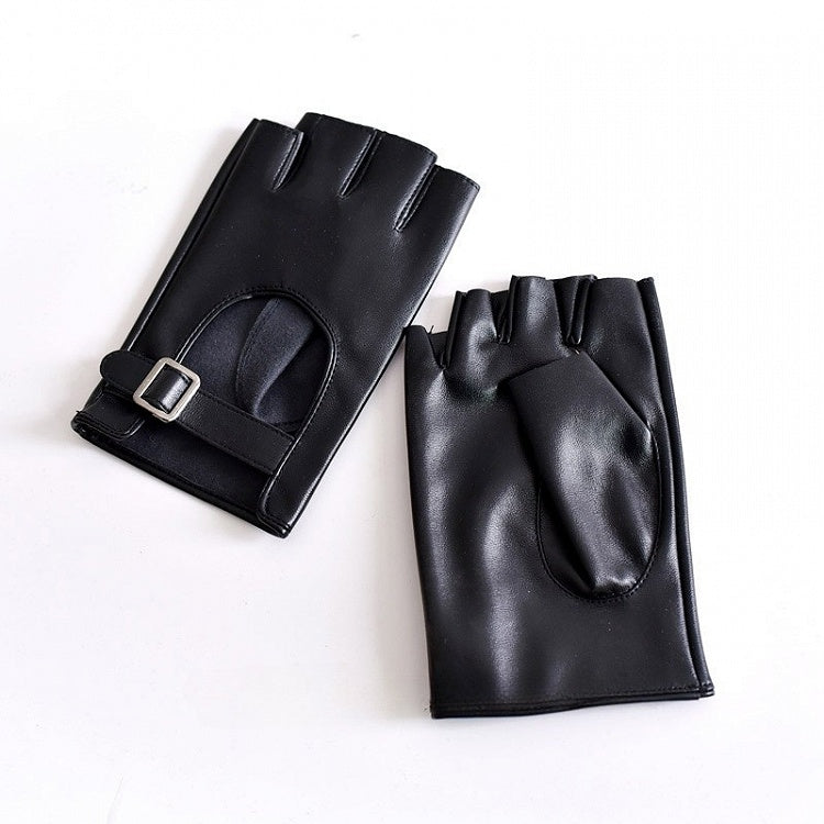 Cyberpunk Buckle Black/White/BlackWhite Finger Gloves