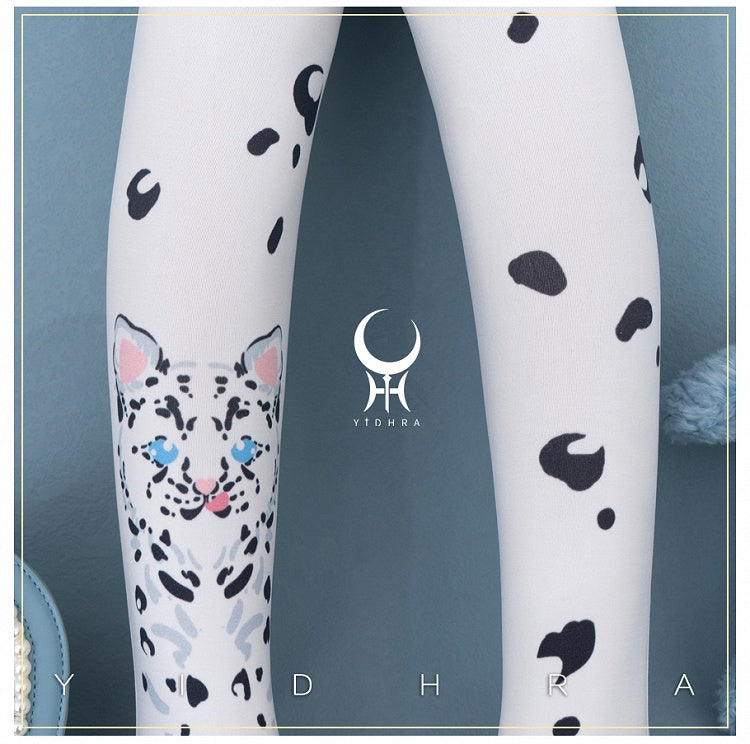 Weiße süße Lolita-Strumpfhose mit Tiermotiv