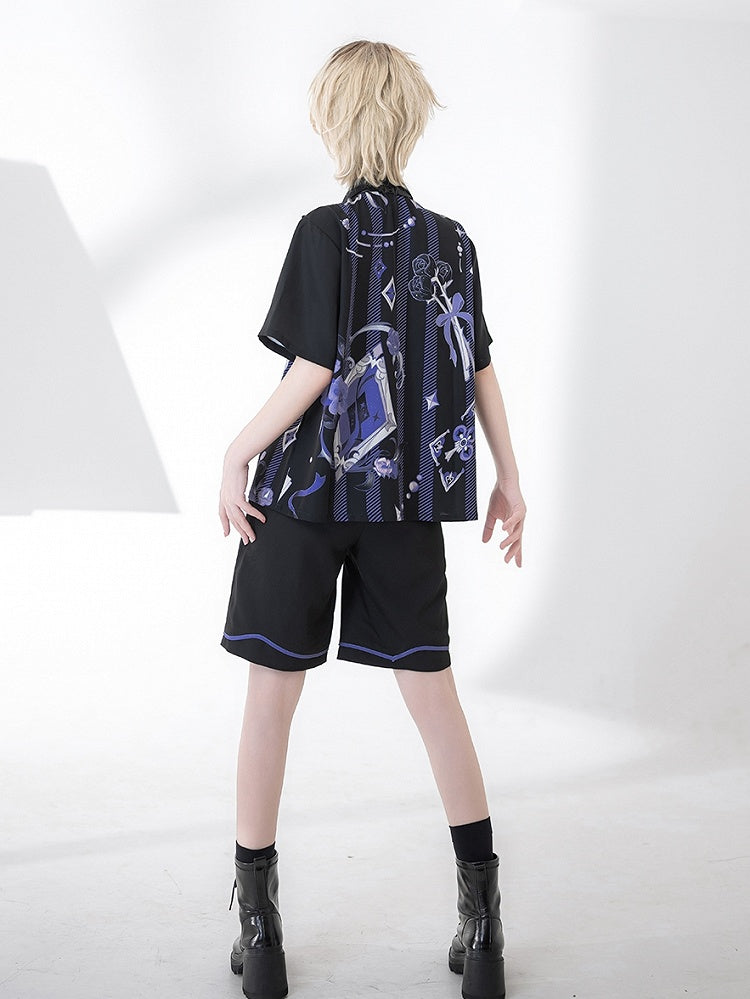 Ouji Fashion Fliege mit Zauberer-Aufdruck, Rose, Sommerhemd und Poker