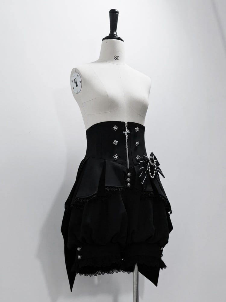黒のコルセットベルト、ハイウエスト王子のロリータショーツ、サーカス風