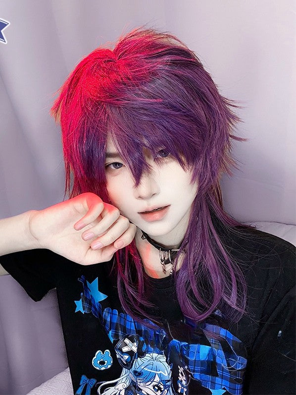 Style Purple Wig Length 40CM Ouji With Bangs