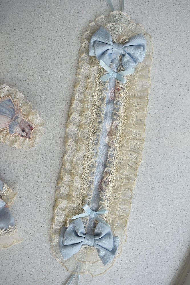 / Beige Blue Pink Hairband Mint