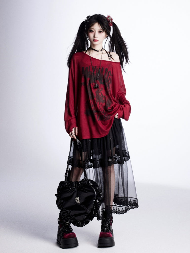 Tiered Mesh Skirt Trim Black Lace