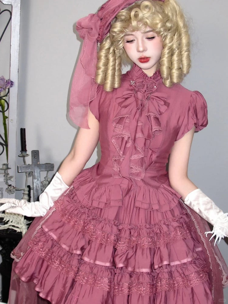 Pink Puff Short Sleeves Gothic Lolita Blouse
