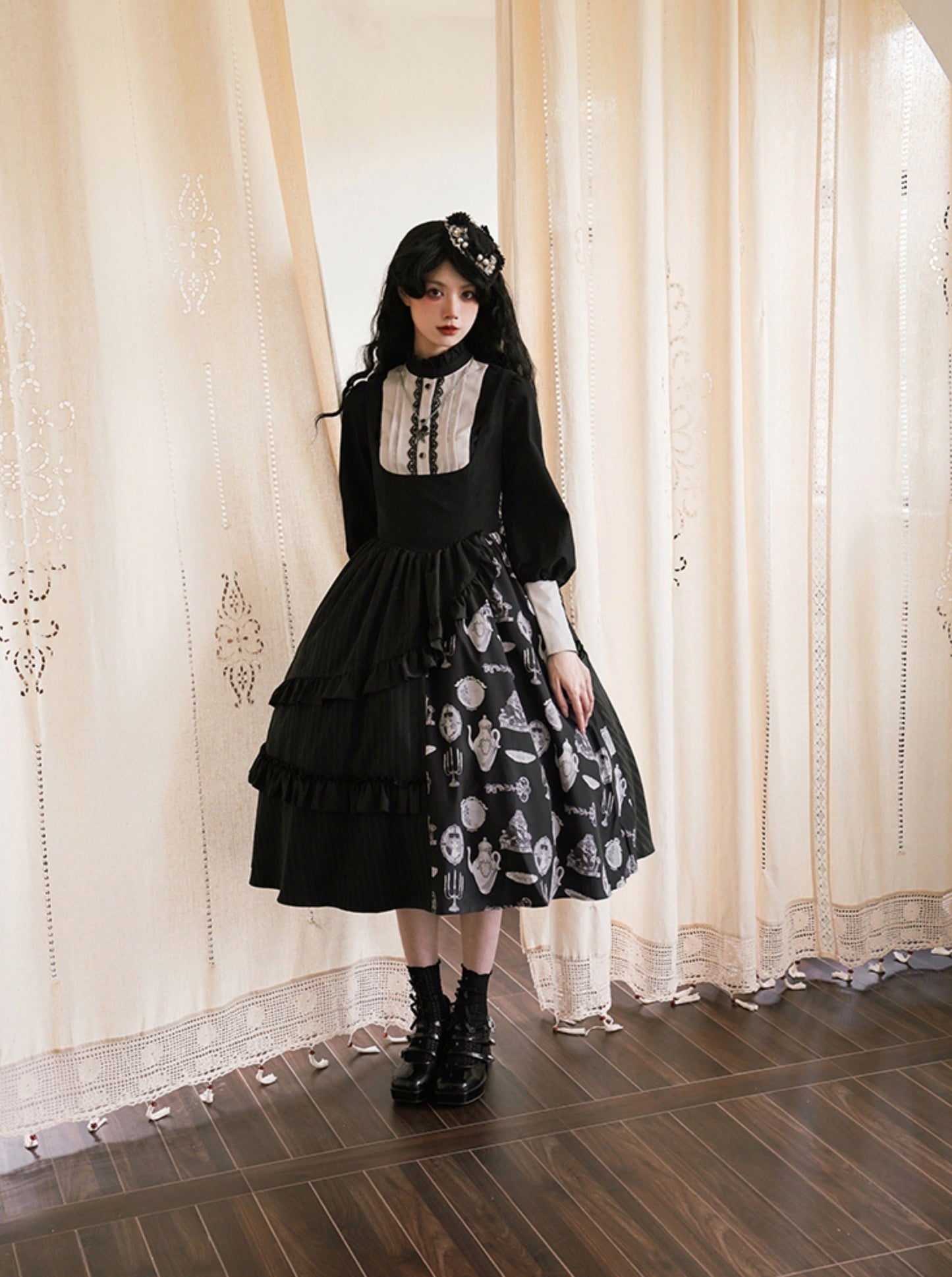 Suspender Skirt + Elegant Puzi Blouse Print Design Original With Kula