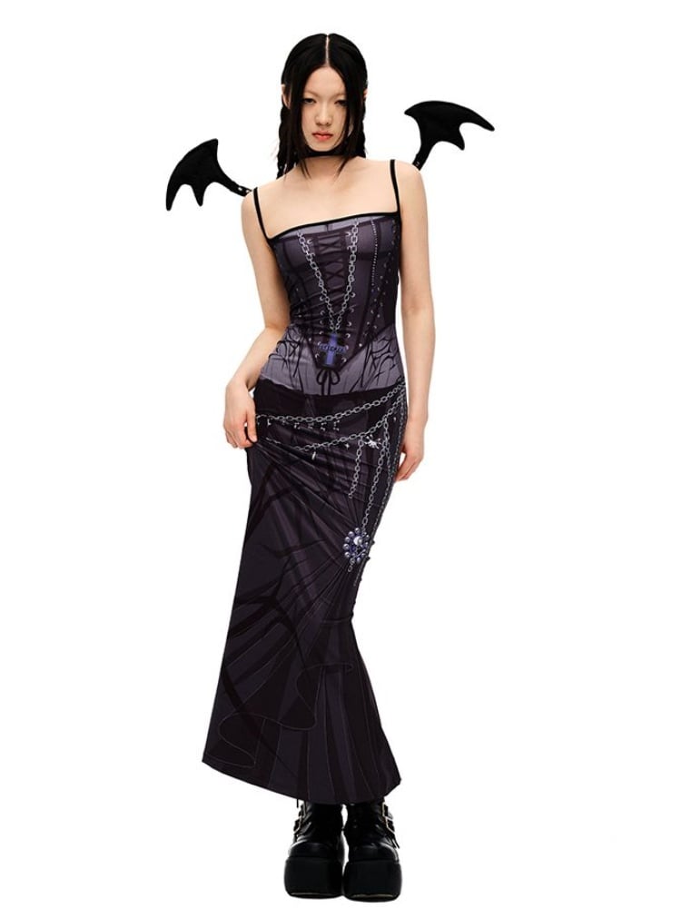 Punk Black Devil Wings Choker