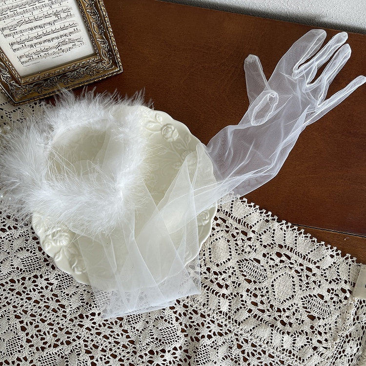 Gloves Options Shaggy 9 Tulle Cuffs Color