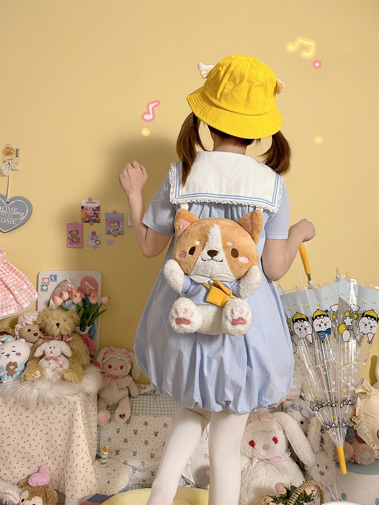 Robe jupe bulle bleu clair à col marin Corgi