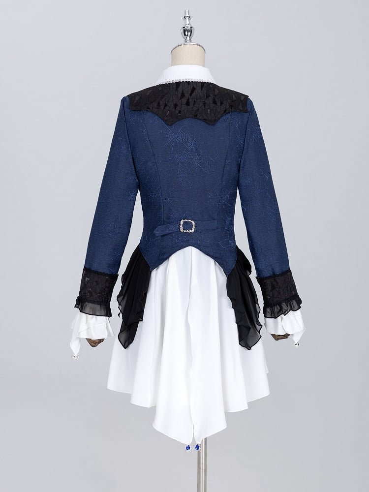 Coat Dark Gothic Pieces Ouji Set Prince Three Lolita Blue White +