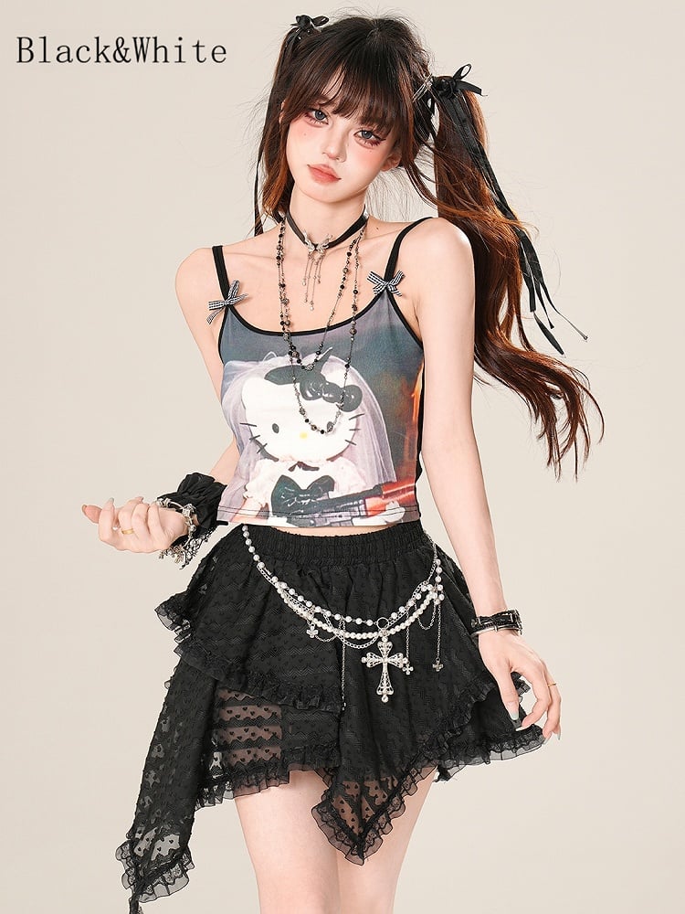 Glamorous Options Color 3 Top Bittersweet Cami Kitty Print