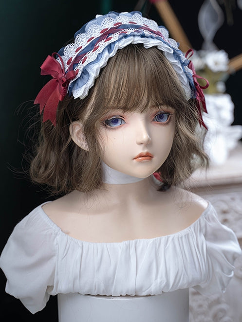 Wig Wavy 35CM With Brown Length Air Bangs