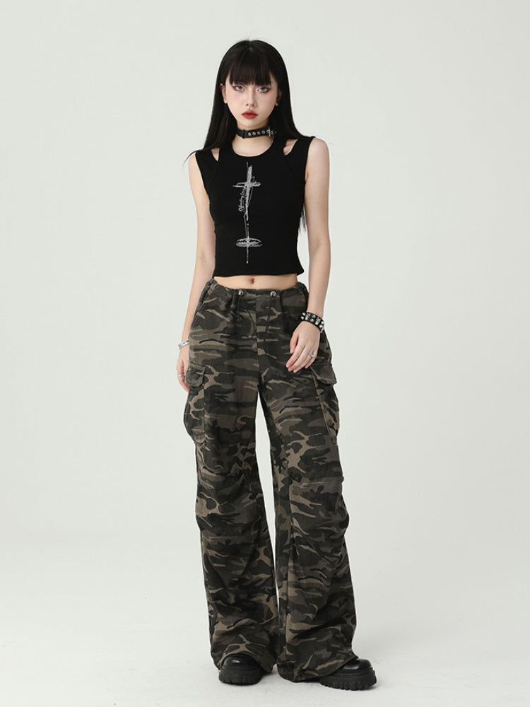 Gothic Black Cross Backless Glamorous Cropped Sleeveless Top