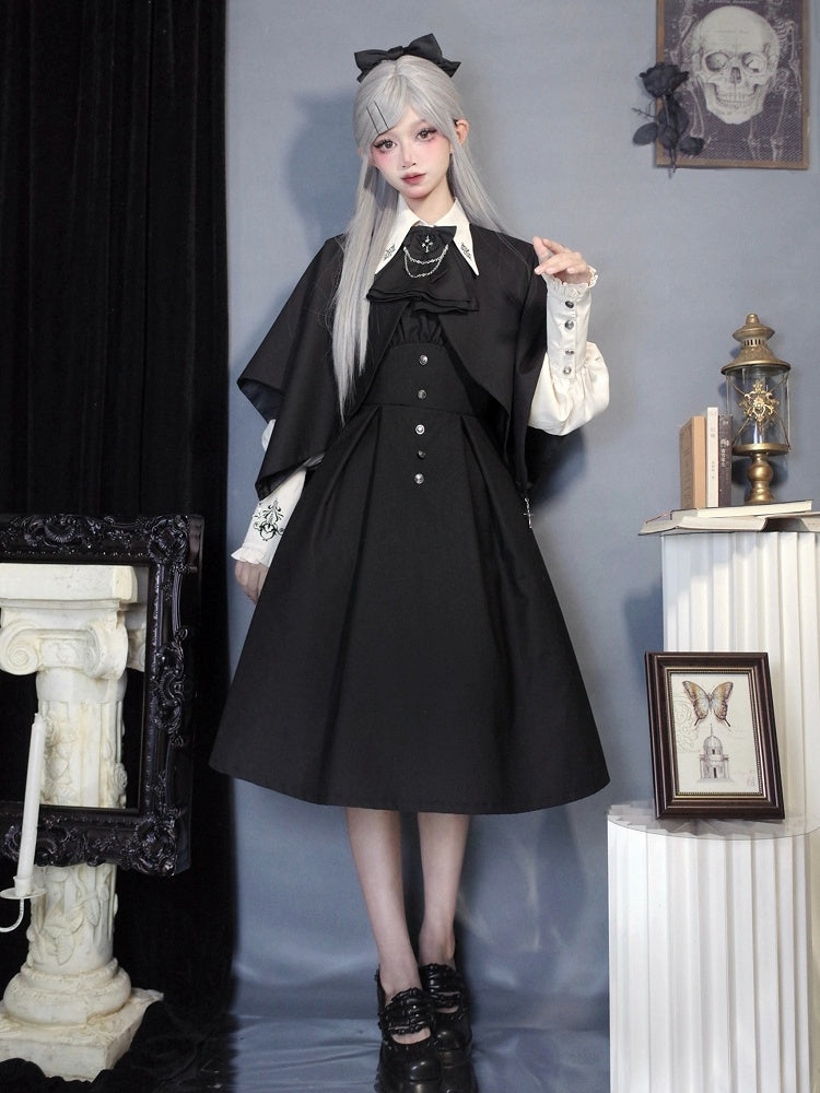 Daily Dress Waist Square Neckline Fit Slim Black