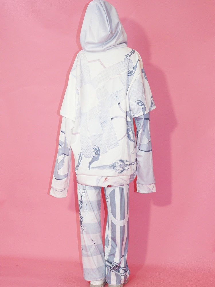 Eye White Print Guro And Hoodie Kawaii Snake