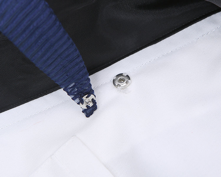 Dark Blue Celestial Globes Print Sailor Collar White JK Uniform Top