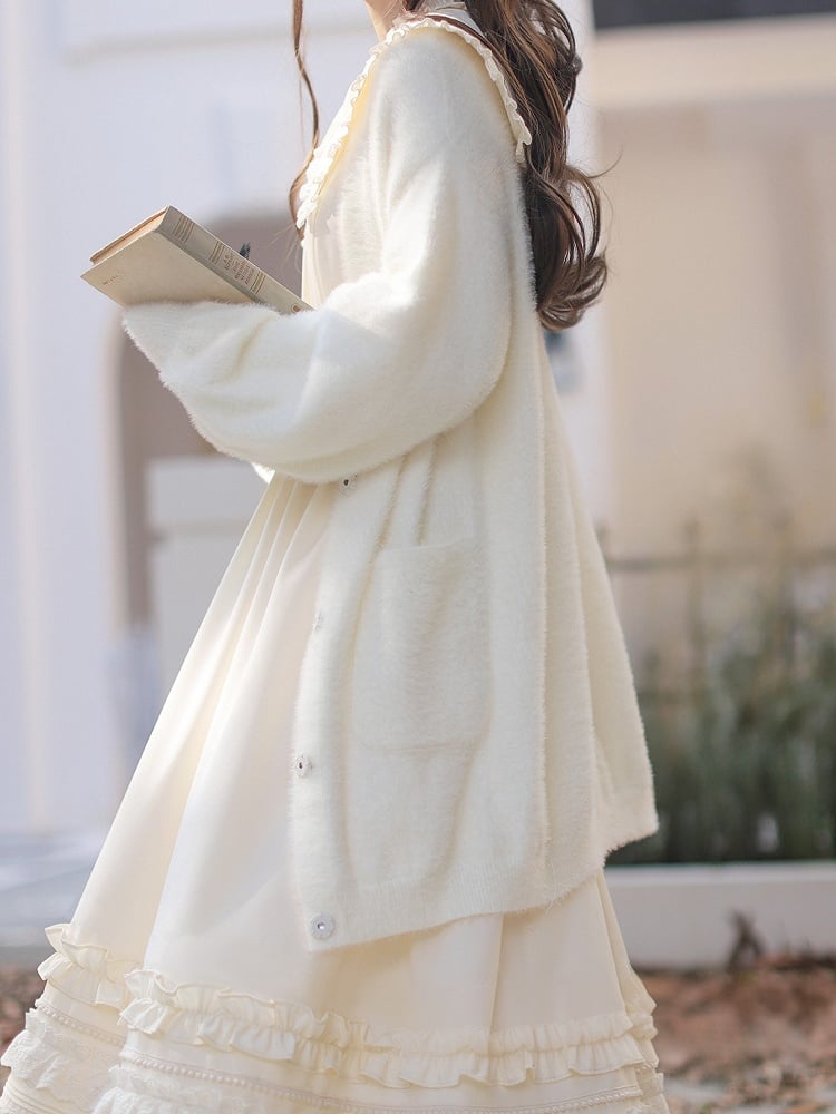 Cardigan Front Apricot Placket Button