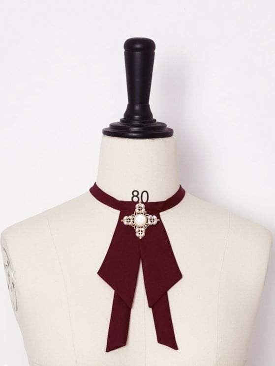 Bow / Ouji Red Black Green Lolita Tie