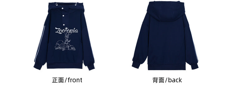 Zootopia Judy und Nick Grafik Marineblauer Hoodie