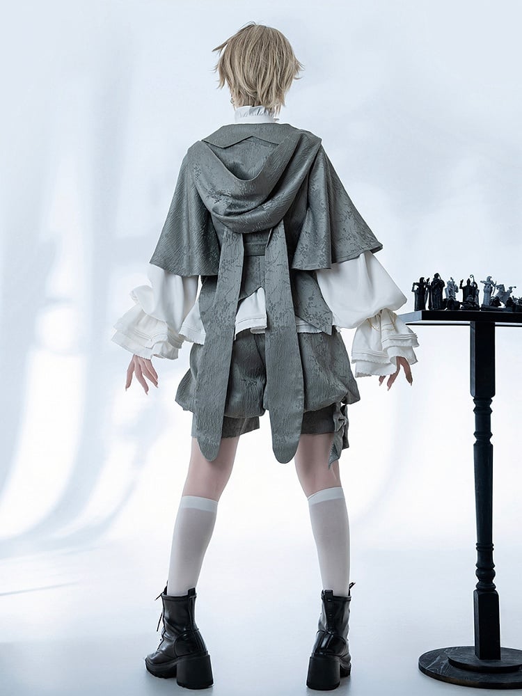 Ears Jacket Hood Gray Ouji Bunny Oversized Fashion with