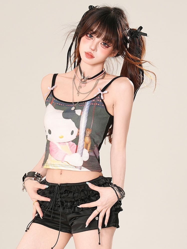 Glamorous Options Color 3 Top Bittersweet Cami Kitty Print