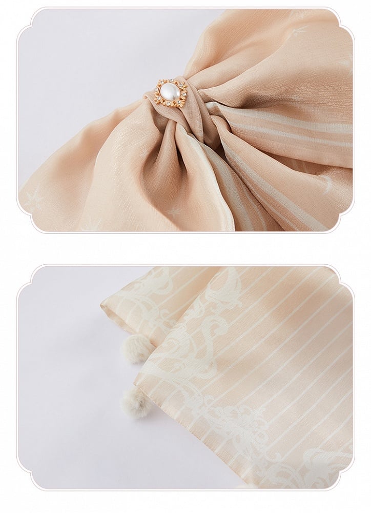 Grünes Jacquard-Mieder mit Stäbchen, rosa Lolita-Kleid mit Karussellmuster und großer Schleifenschleppe