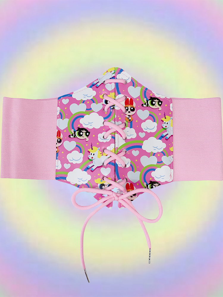 Corset Girls Powerpuff Pink/Blue PU Y2K