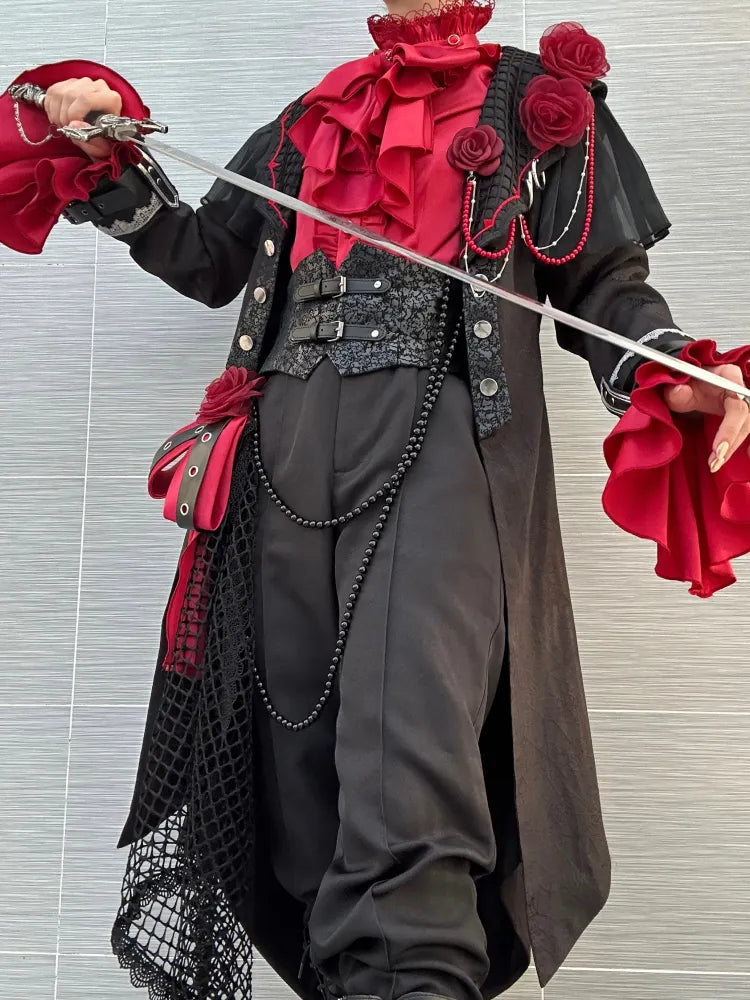 Belt Ouji Separate Lolita Black Pants Corset with Fashion