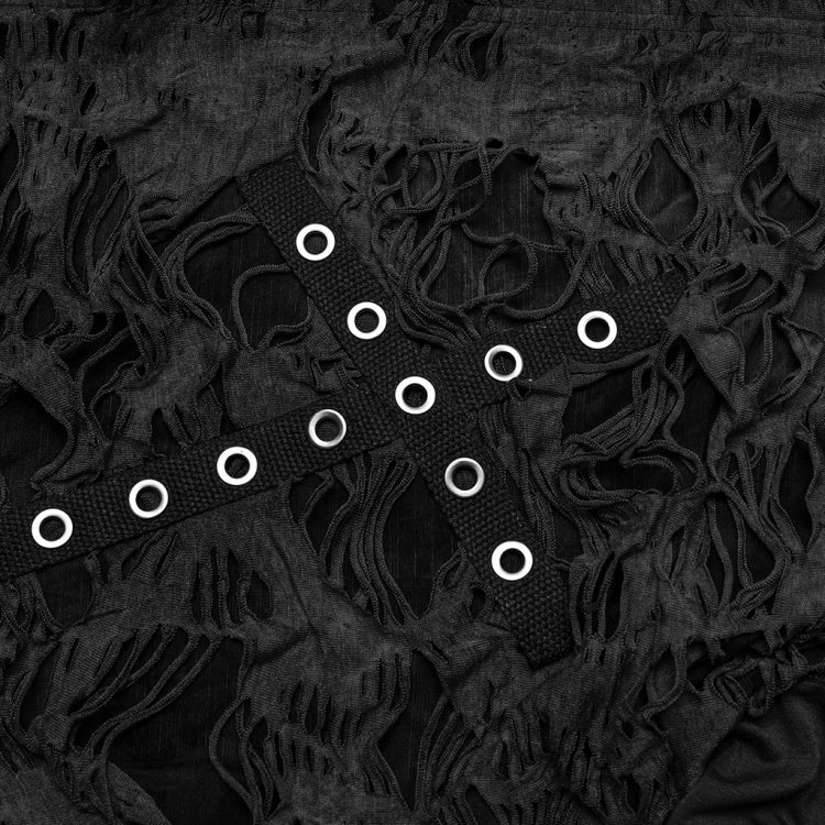 Schwarzer Wasteland Punk Decayed Mantel