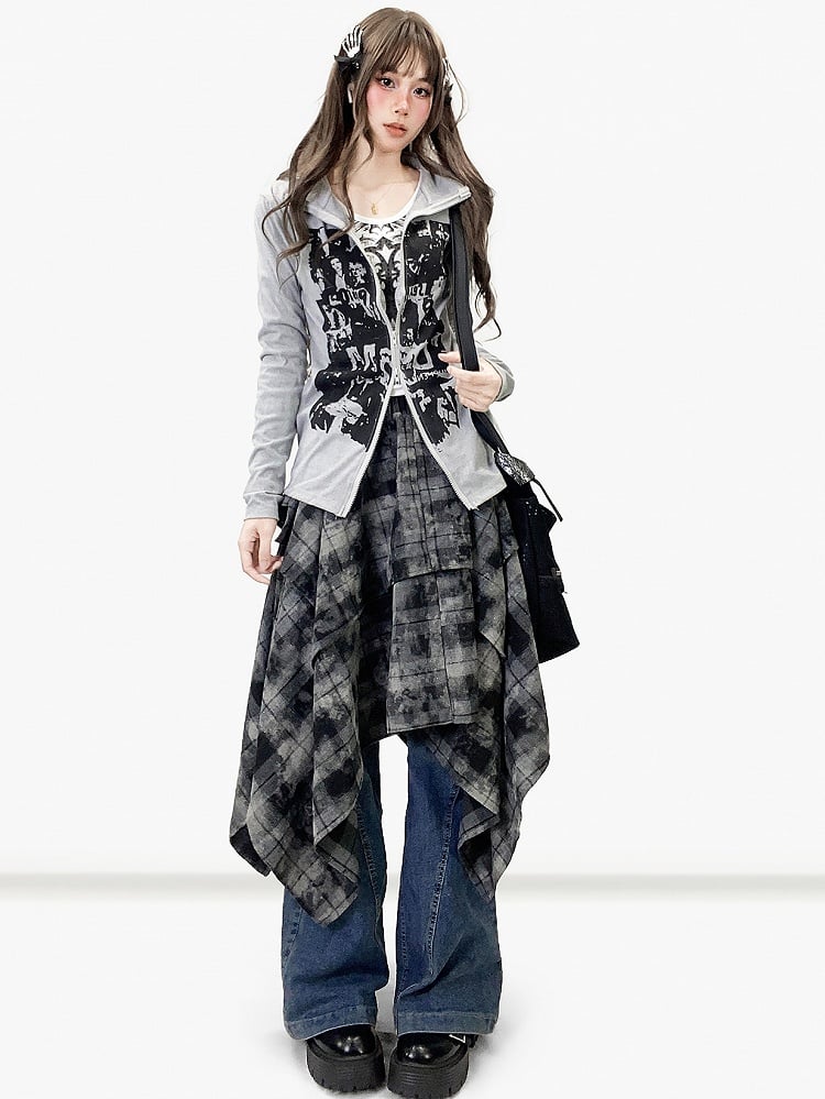 Jacket Bittersweet Print Design Gray