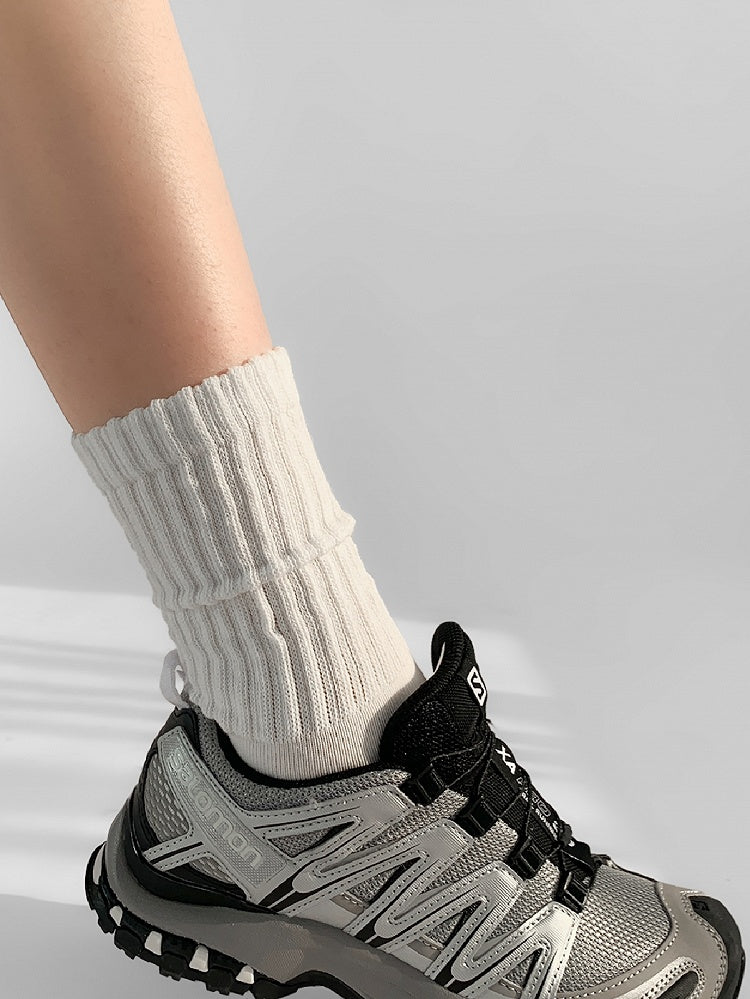 Knitted Calf White/Beige Socks