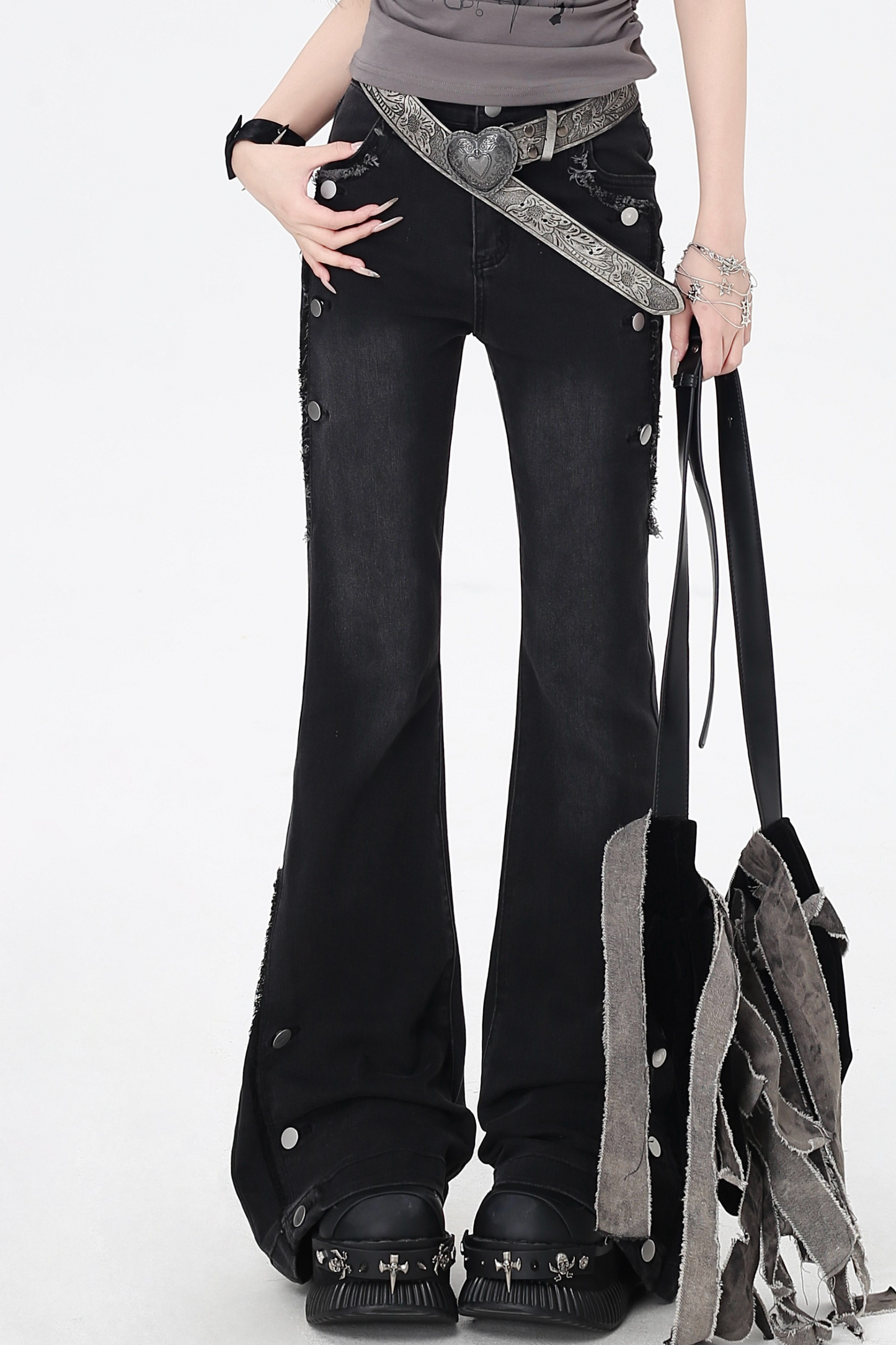 Flared Jeans Waist High Micro Slim Vintage