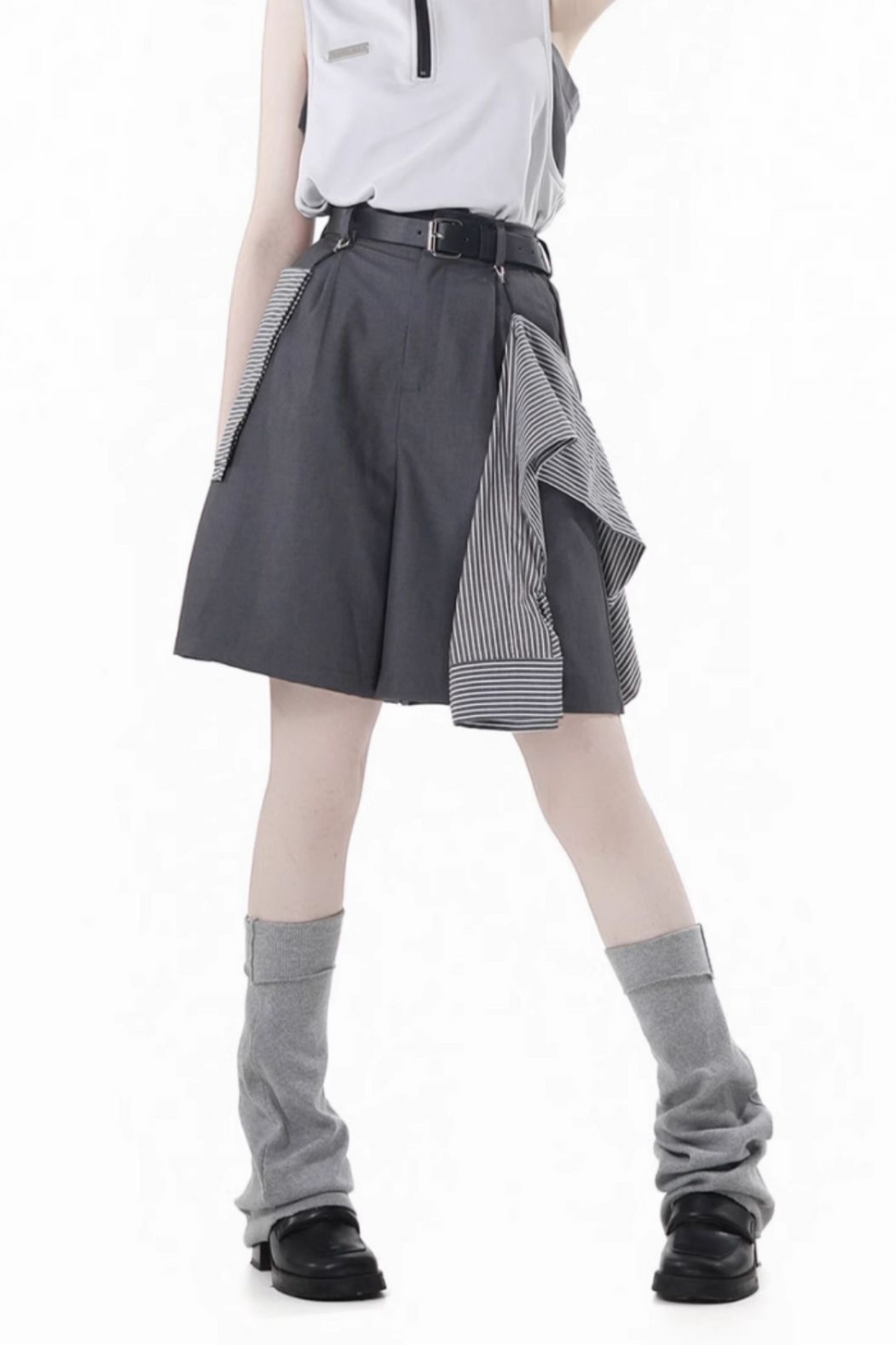 Weste + ärmellose Halbkapuzenjacke Top Hose Mode