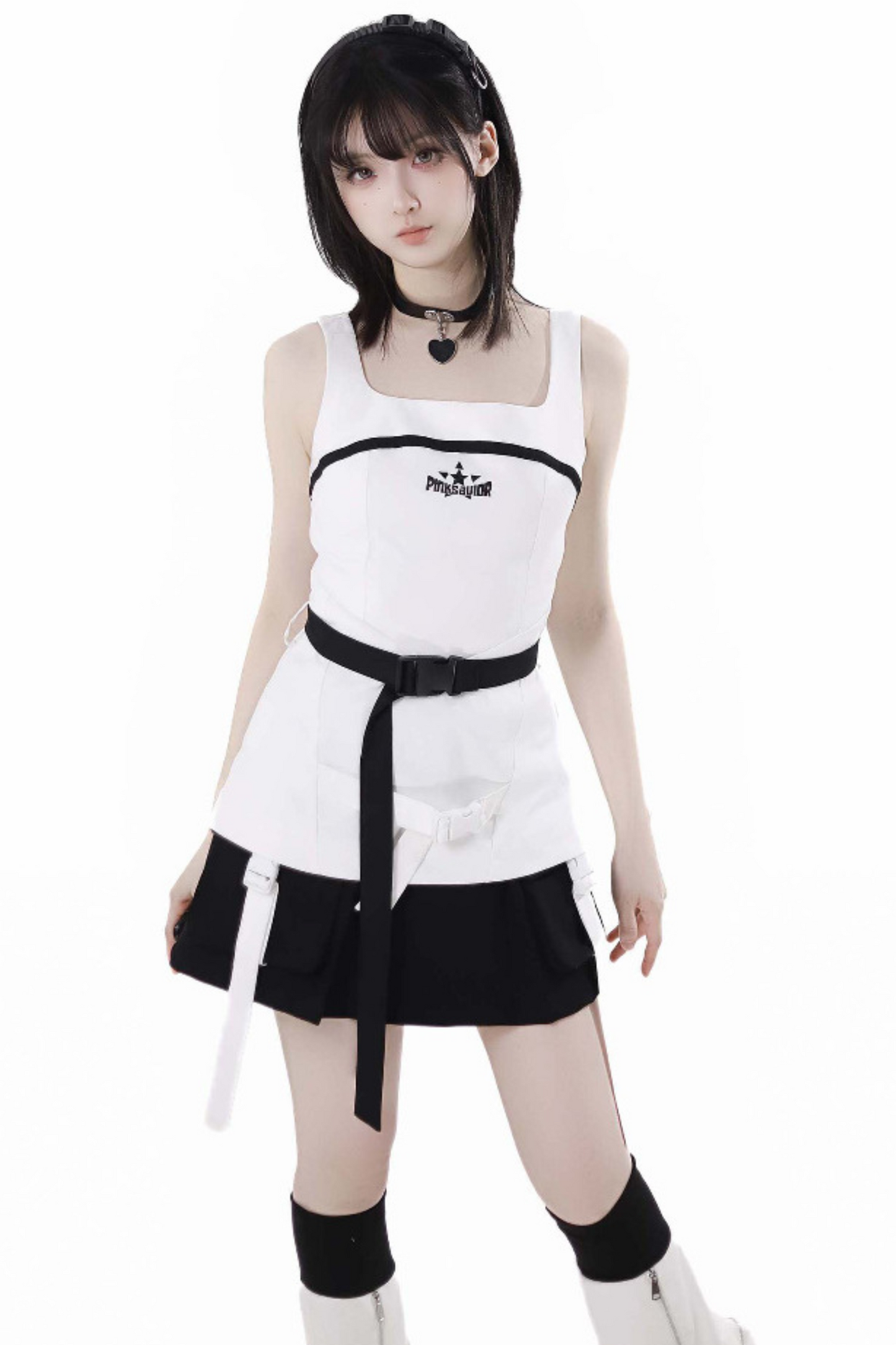 + camisole leg skirt Mode warmers cyber top